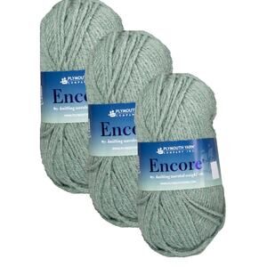 3 Skeins Plymouth Yarns ENCORE CHUNKY Bulky Acrylic Wool |  #678 Green Frost